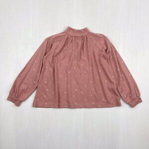 Mini Boden Modal Blend Mock Neck Top in Rose Gold Star 3-4Y
